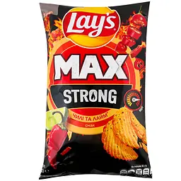 Набір: чипси Lays Max Strong Чилі та лайм картопляні 95 г + чипси Lays Max Рифлені Сметана та цибуля картопляні 95 г + чипси Lays Max Рифлені Лобстер картопляні 95 г - мініатюра 2