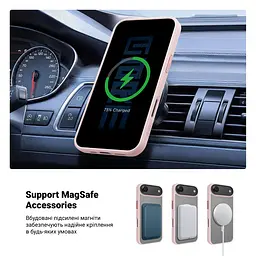 Чехол для Apple iPhone 17 Air, Uniq MagCase, розовый, противоударный, панель-накладка с MagSafe, ударопрочный TPU+PC, с магнитом MagSafe, поддержка полноценной беспроводной зарядки, ArmorStandart (ARM86278) - мініатюра 4