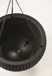 Горщик для рослин Keter Rattan hanging sphere з ланцюжком коричневий (7290106924567) - мініатюра 5