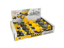 Набір транспорту TIGRES 9x7x6см "Kid cars" бокс будівельний 12шт арт.39901 жовтий