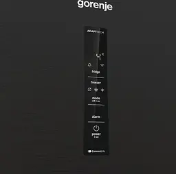 Холодильник Gorenje з нижн. мороз. камерою, 203х66х60см, 2 двері, 257(121) л, А+, Total NF, Зона св-ті, Інвертор, Зовн. Дисп, Wi-Fi, Чорний - мініатюра 8
