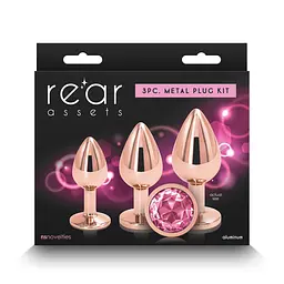 Набір анальних пробок NS Novelties Rear Assets - Trainer Kit - Rose Gold - мініатюра 3