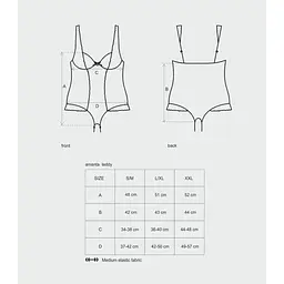 Сітчасте боді на кісточках Obsessive Amanta teddy L/XL - мініатюра 7