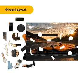 Дерев'яний фігурний пазл puzzlean Мить розгону, А3, Дерев'яна коробка 200 елементів - мініатюра 3