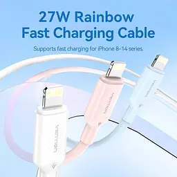Кабель USB 2.0 Type-C M-Lightning M, 1.0 м, PD 27W, PVC, голубой Vention - миниатюра 2