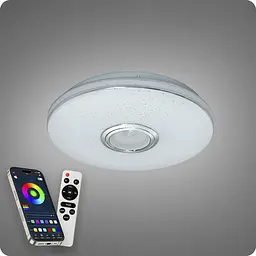 Люстра світлодіодна 517 Dlight RGB з пультом і колонкою 45Вт Білий (02145) - мініатюра 6