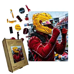 Дерев'яний фігурний пазл puzzlean Пульс перемоги, А3, Дерев'яна коробка 200 елементів