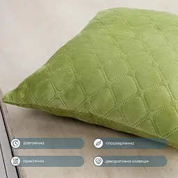 Подушка декоративна ТЕП Velour 40х40 см 412 салатова (3-00437_07369) - мініатюра 4