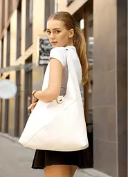 Сумка жіноча Sambag HOBO M білий 35 х 40 х 8 см (53200008)