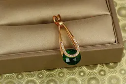 Кулон Xuping Jewelry Адажио із зеленим каменем 2,1 см золотистий