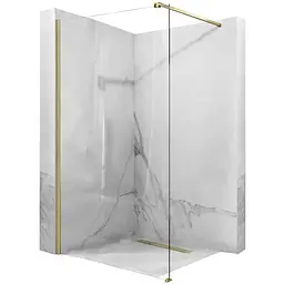 Душова стінка Rea Aero 100 brushed gold REA-K4701, прозорий, золотий