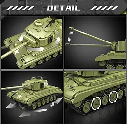 Конструктор танк М26  на радіокеруванні Mould King   Pershing Tank Technik військова техніка для дорослих та дітей 1054 деталі - мініатюра 4
