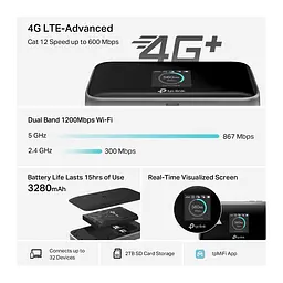 TP-Link Мобільний Маршрутизатор M7750 N600, 4G/LTE, 3280мА * рік - мініатюра 10