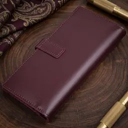 Шкіряне глянсове портмоне Grande Pelle 11467 бордовий - мініатюра 3