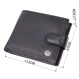 Чоловічий гаманець середнього розміру з натуральної шкіри ST Leather 22484 чорний - мініатюра 7