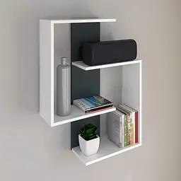 Полиця навісна для книг та декору FH-Assen 650х850х196 мм Білий/Антрацит