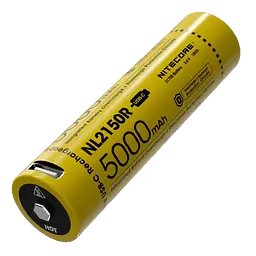 Акумулятор 21700 Li-Ion Nitecore NL2150R 5000mAh із зарядкою через USB-C (Жовтий)