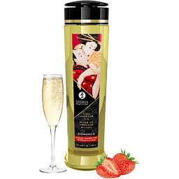 Масажна олія Shunga Erotic Massage Oil полуниця з шампанським, 240 мл - мініатюра 2