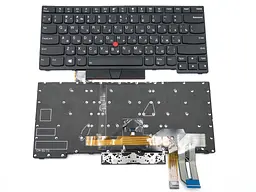 Клавіатура для Lenovo ThinkPad E480, E485, L480, L380, T490, E490, E495, L490, T495, yoga L390 (T480S. 01YP360, 01YP520) (UA Black з підсвічуванням).