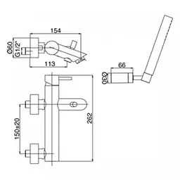 Змішувач для ванни Paffoni Light LIG 023 CR, Хром - мініатюра 2