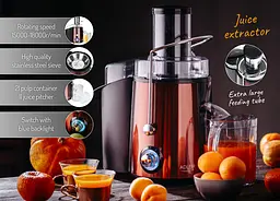 Соковижималка Adler AD 4129 copper 1000Вт/ контейнер для соку-1л/ контейнер для м'якоті-2л мідний - мініатюра 8
