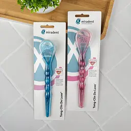 Щітки для очищення язика Miradent Tong Clin De Luxe (блакитна та рожева), 2 шт
