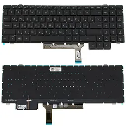 Клавіатура для ноутбука ASUS (H7600 series) rus, black, без фрейму, підсвічування клавіш