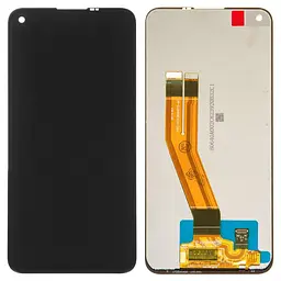 Дисплей Samsung A115 Galaxy A11, M115 Galaxy M11, чорний, без рамки, Оригінал (переклеєне скло)