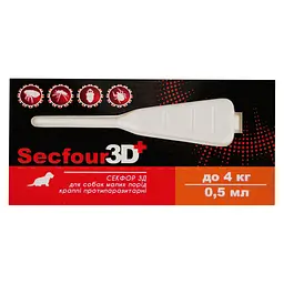 Краплі протипаразитарні Fipromax Secfour 3D для собак до 4 кг 0.5 мл 2 шт. - мініатюра 3