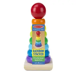 Пірамідка Melissa&Doug дерев'яна райдужна (MD10576) - мініатюра 4