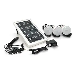 Переносний ліхтар LX-1908+Solar, 3 режими, сонячна панель, вбудований акум 7000mAh, 3 лампочки 3W, Радіо, СЗУ, Black, Box - мініатюра 5