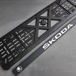Рамка номера Skoda 3D напис Хромований / Поліпропілен гнучкий морозостійкий - мініатюра 5