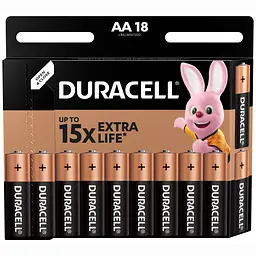 Лужні батарейки пальчикові Duracell 1,5 V АA LR6/MN1500, 18 шт. (737055) - мініатюра 2