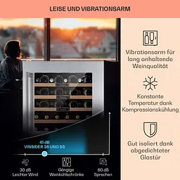 Винний холодильник вбудований Klarstein Vinsider 36 Uno (10041288) - мініатюра 4