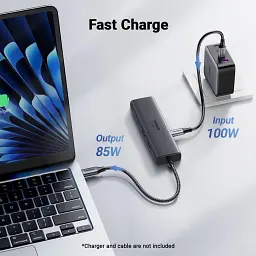 Концентратор Ugreen USB-C to HDMI + 2xUSB 3.2 + USB-C 3.2 + RJ45 + PD CM512 gray (45000) - мініатюра 6