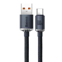 USB кабель Baseus Crystal Shine Series Fast Charging Data USB для Type-C 100W 2m чорний CAJY000501 - мініатюра 3