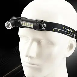 Ліхтар акумуляторний налобний ручний ЗУ USB zoom SY-2209-Р50+18SMD