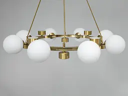 Елегантна підвісна люстра для кабінету Diasha LQ7131/8+8BR золота 80 см G9 LED 16-22 кв. м. - мініатюра 2