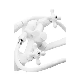 Змішувач для ванни з лійкою Plamix Pablo -140 Euro SET white PM0670 Білий - мініатюра 2