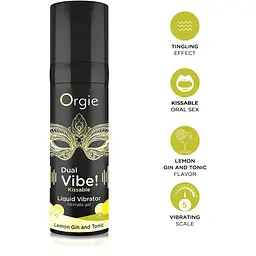Рідкий вібратор Orgie Dual Vibe! Lemon Gin And Tonic 15 мл - мініатюра 3