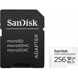 Карта пам'яті SanDisk microSDXC 256GB UHS-I High Endurance U3 V30 R-100MB/s + SD Adapter (SDSQQNR-256G-GN6IA) [141836]
