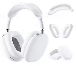 Чохол-накладка DK для Apple AirPods Max 1/2 | Silicone Candy Friendly 3в1 (white) - мініатюра 2