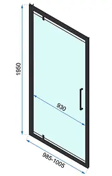 Душова кабіна Rea Rapid Swing 90x100 black REA-K6422 + REA-K6410, Чорний матовий, Універсальна, прозрачний, Чорний матовий - мініатюра 6