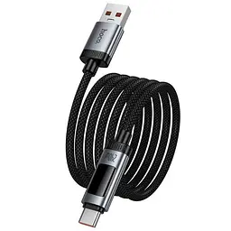 Дата кабель Hoco U148 Lord with display USB to Type-C 100W (1.2m) Black - мініатюра 6