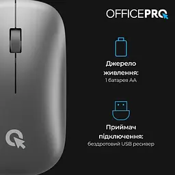 Миша OfficePro Silent Click Wireless Gray (M225G) - мініатюра 9
