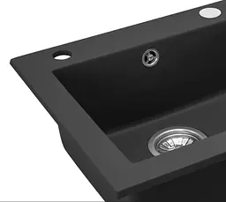 Кухонна мийка гранітна Rea West black ZLE-00120, Чорний - мініатюра 2