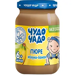 Упаковка пюре Чудо-чадо Яблуко і банан без цукру 1.02 л (170 мл х 6 шт.) - мініатюра 2