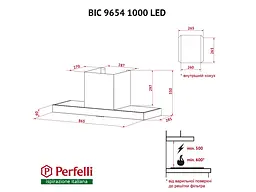 Витяжка Perfelli BIC 9654 I 1000 LED - мініатюра 10