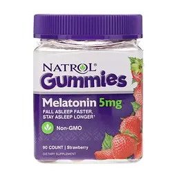 Амінокислота Natrol Мелатонін, Зі Смаком Полуниці, 5 мг, 90 жувальних табл. (NTL-07332)