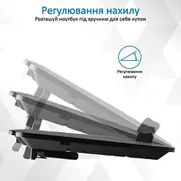 Підставка для ноутбука Promate iдставка для ноутбука AirBase-1 Black (airbase-1.black) - мініатюра 4